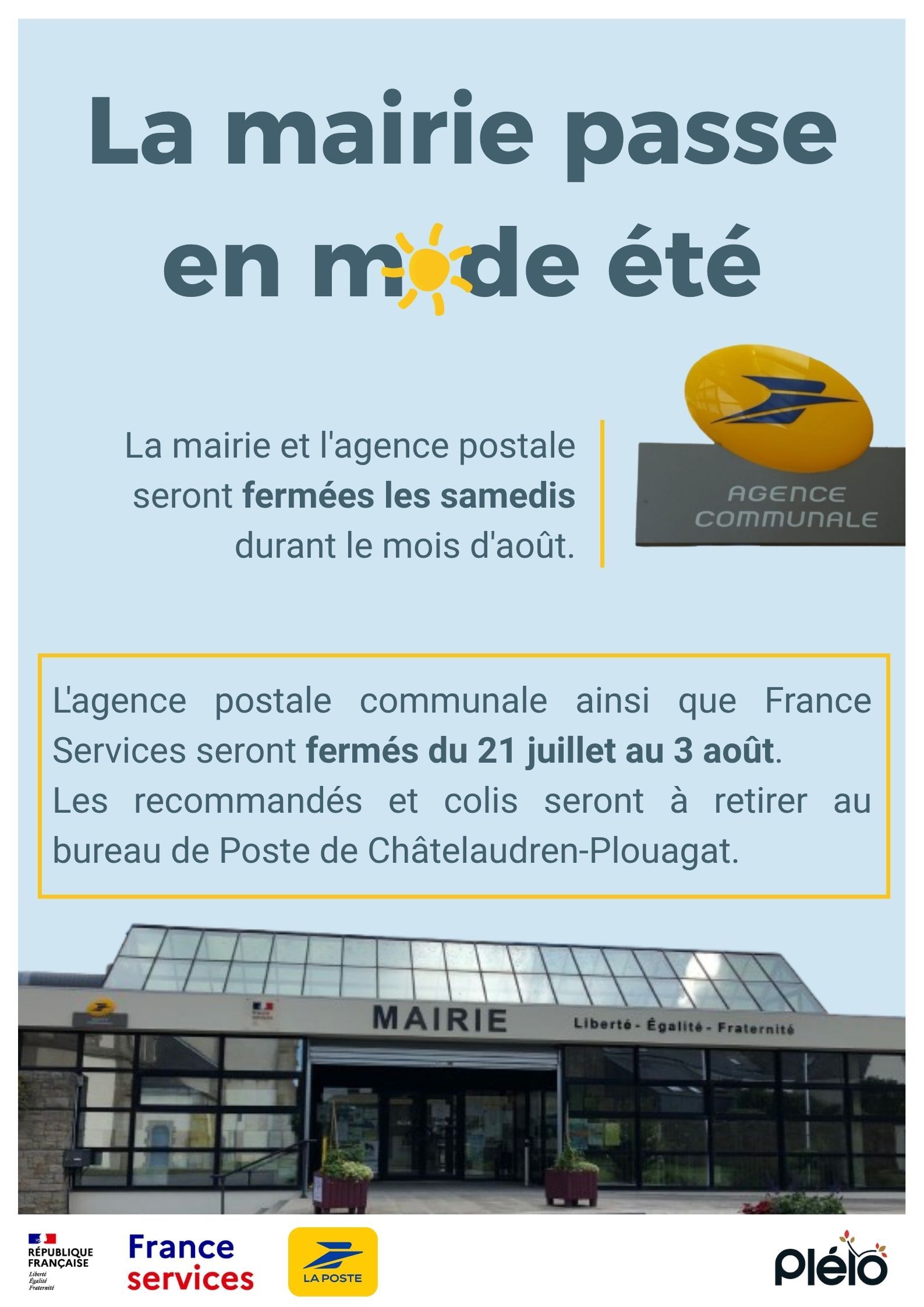 Affiche fermeture estivale