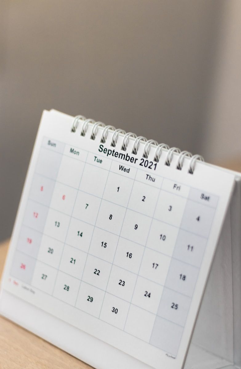 calendrier sur un fond flou